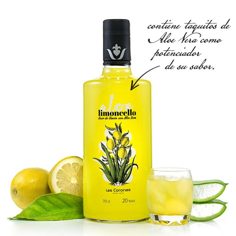 Limoncello con taquitos de Aloe Vera 70cl - Aloe Vera Las Coronas