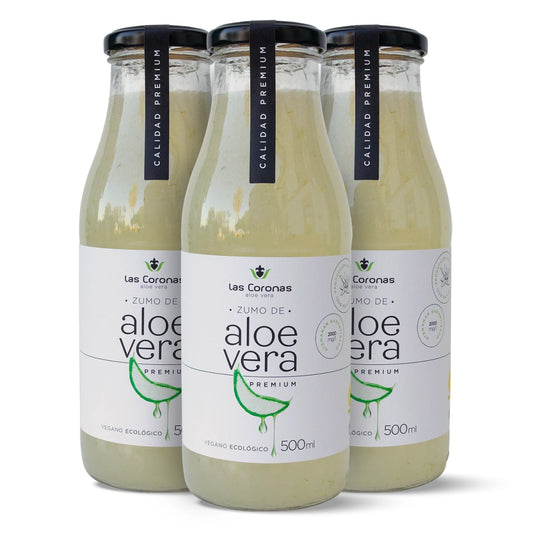 PACK x3 Zumo de Aloe Vera Ecológico PREMIUM con pulpa Artesanal - Aloe Vera Las Coronas