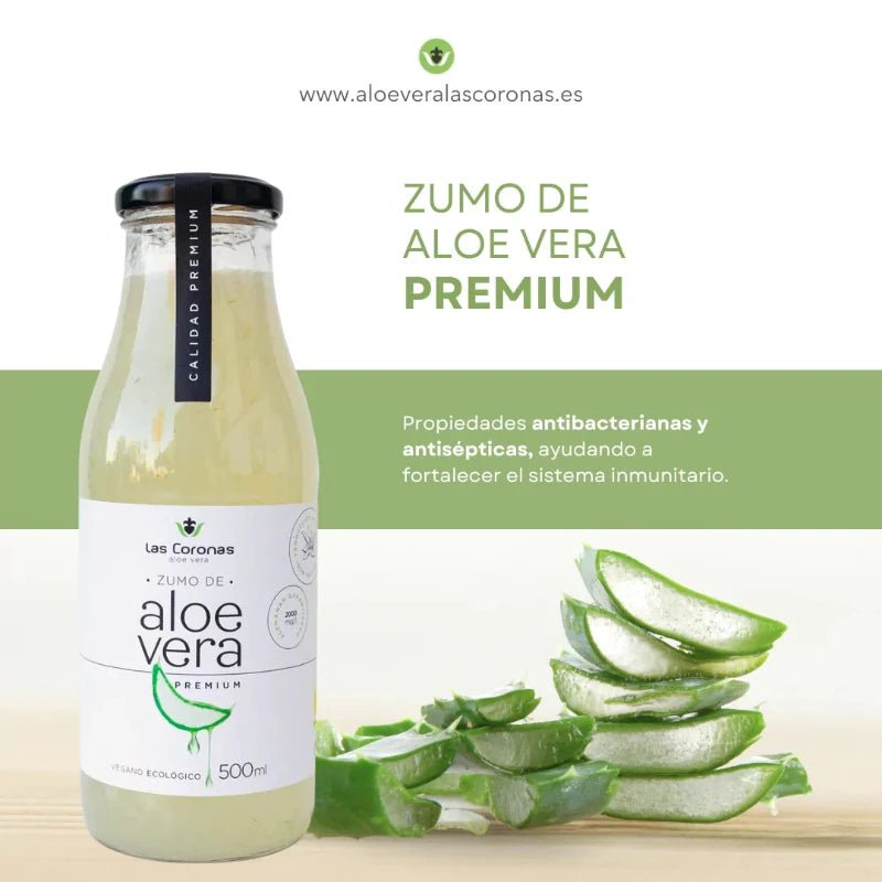 Zumo de Aloe Vera Ecológico PREMIUM con pulpa Artesanal 500ml - Aloe Vera Las Coronas