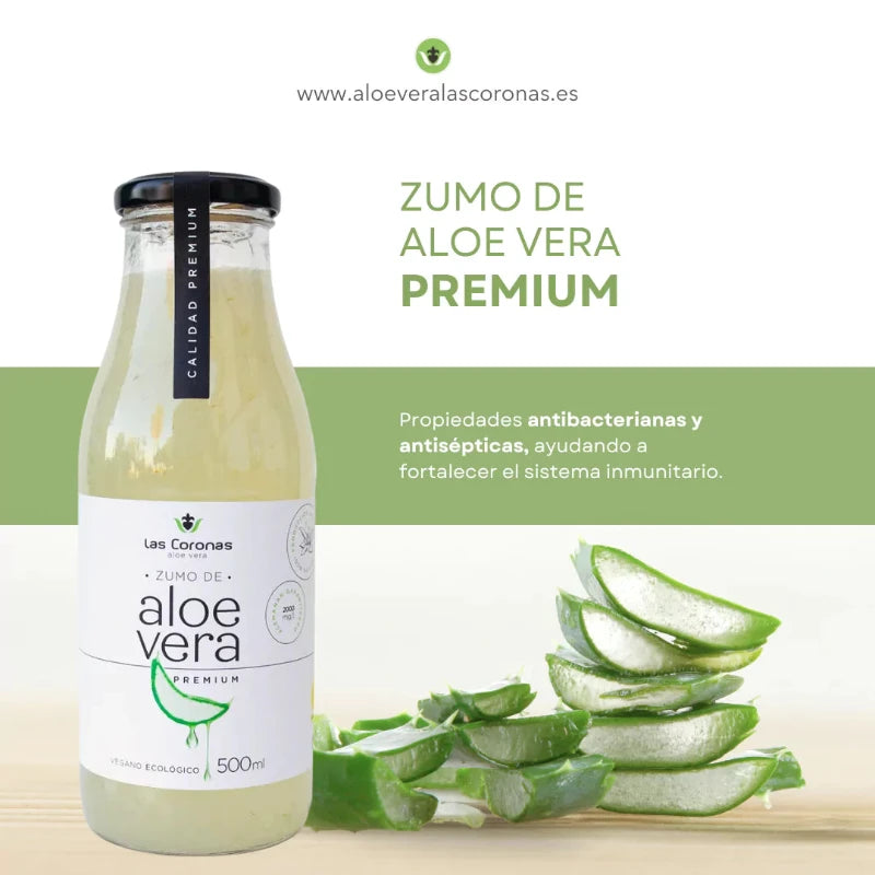 Zumo de Aloe Vera Ecológico PREMIUM con pulpa Artesanal 500ml